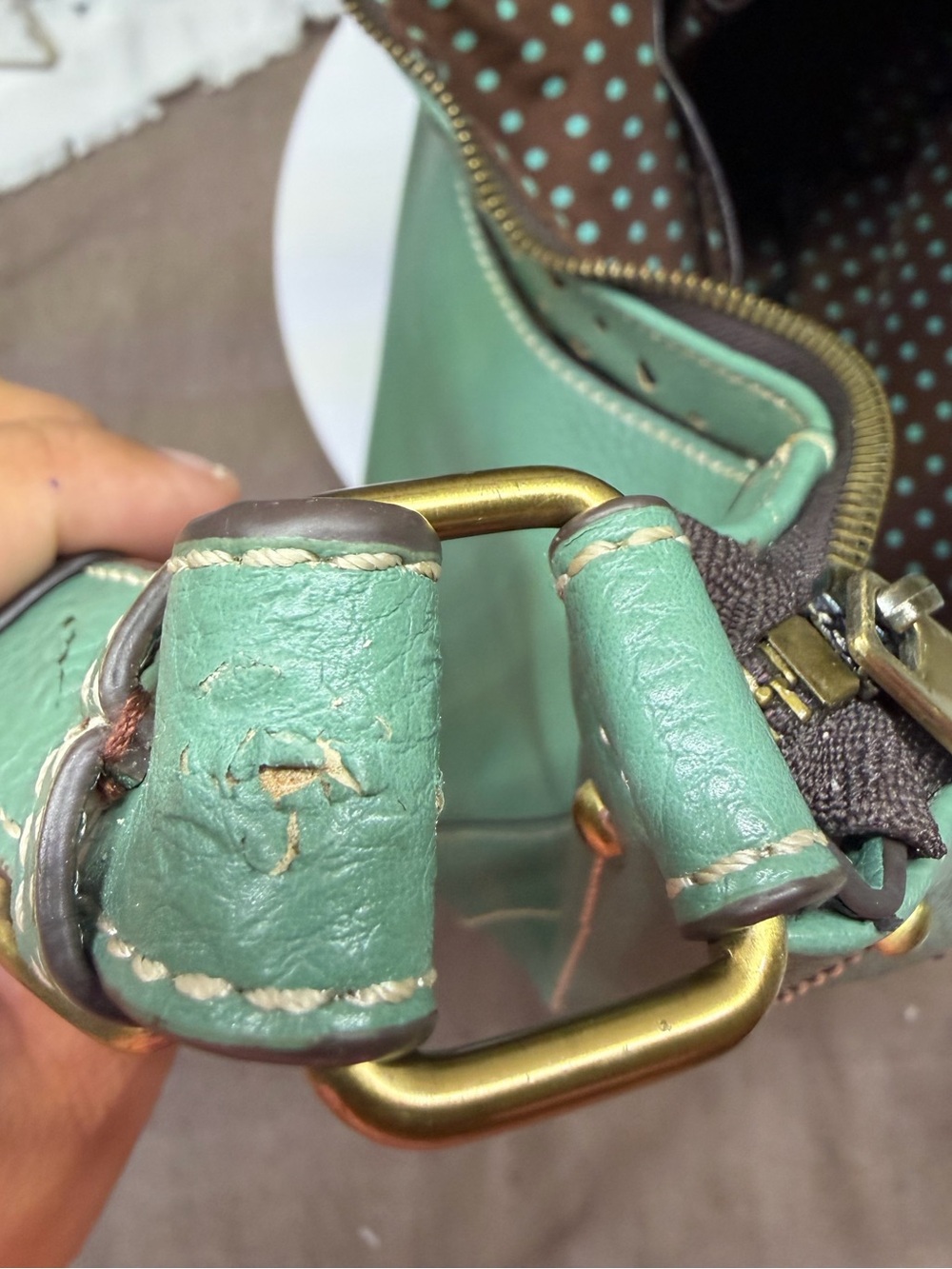 Chala Sweet Hobo Shoulder Bag in Mint Green with Dog Coin Purse - Picture 10 of 14